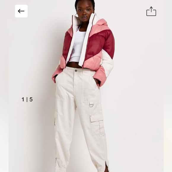 Pink hooded puffer cropped jacket - Picture 6 of 6